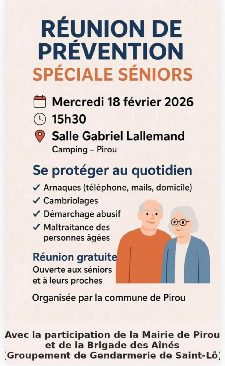 R&eacute;union de pr&eacute;vention sp&eacute;cial s&eacute;nior